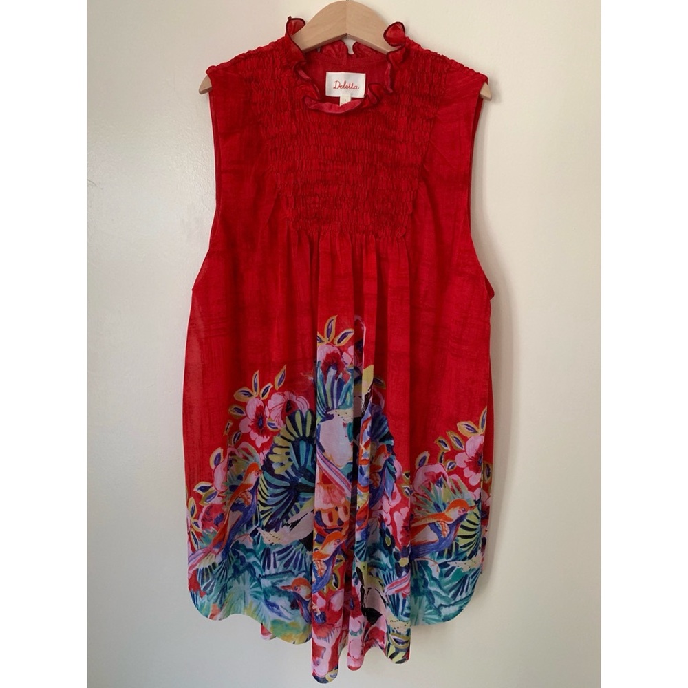 Anthropologie • S • Deletta Smocked Sleeveless Top